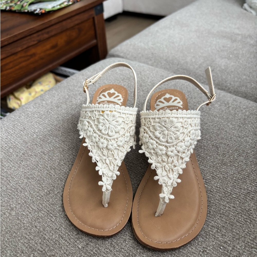 Chic Cream Lace Bride Style Strappy Sandals